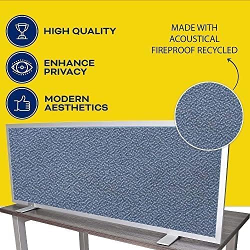 OBEX Acoustical Free Standing Privacy Screen, Cubicle Accessories Desk Privacy Panel, Desk Dividers for Office, Office Furniture Partitions Portable Sound Proof Dividers, 12" x 60", Twilight