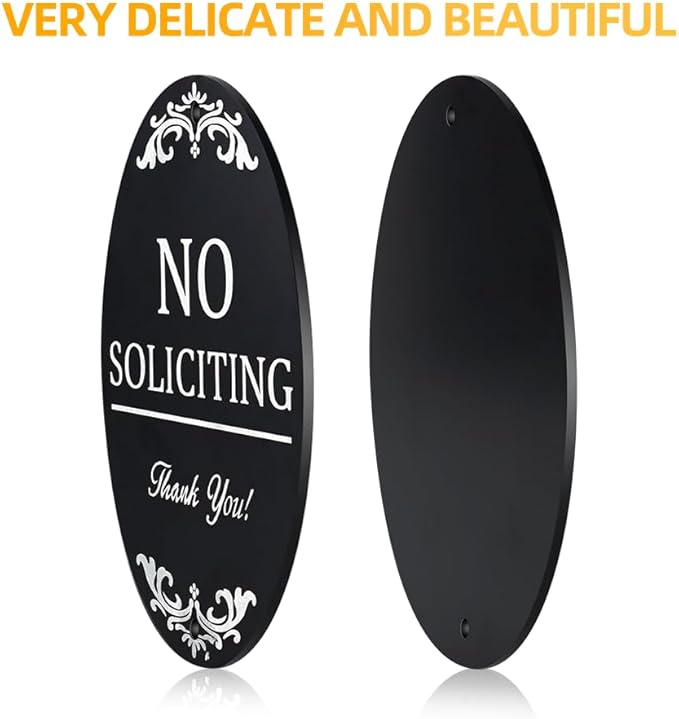no soliciting sign for front door 4x5 inch No Soliciting Sign for Home Aluminum Outdoor Yard Sign for Home and Front Door (2 Pack)