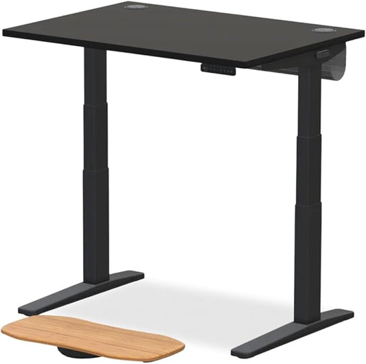UPLIFTDESK V3 2-Leg Black Laminate Wood Standing Desk – Adjustable Height, Advanced 1-Touch Memory Keypad, Under Desk Cable Management, Wire Grommets & Rocker Board (Black C-Frame, 42 x 30 inch)