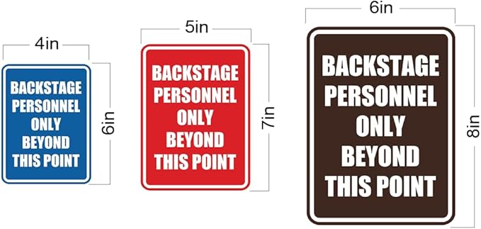 Portrait Round Backstage Personnel Only Beyond This Point Door or Wall Sign Easy Installation | Music | Concert | Festivals Sign (Navy Blue/White) - Small (5 Pack)