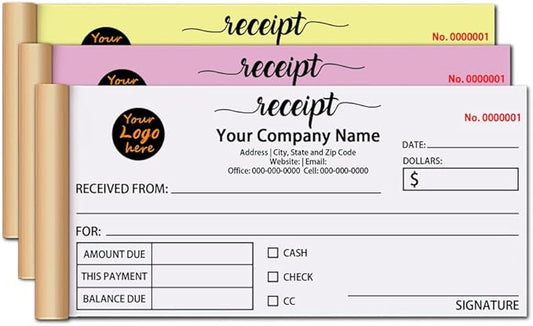 Personalized Invoice Book Custom 2 Part/3 Part Receipt Book Quote Estimate Order Forms Carbonless Form with Your Company Name Logo Address,2-10 Books (Style 2)