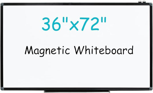 XIWODE Large 36x72 Inch Magnetic Dry Erase Whiteboard，Black Aluminum Frame Wall-Mounted for Home School Office Conference Room