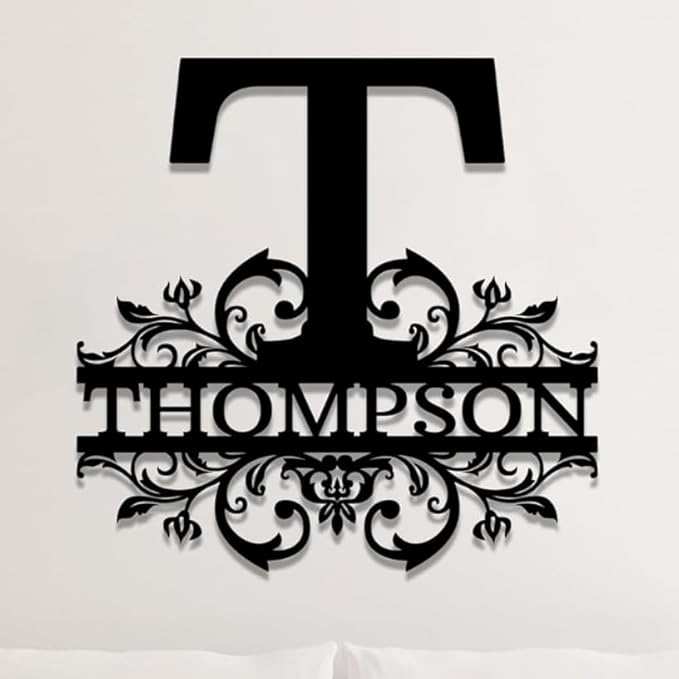Custom Metal Signs | Personalized Monogram Name Sign | Outdoor Wall Art for Family Name | Custom Name Metal Sign, Last Name, Anniversary, Wedding Gifts for Women, Wife, Parents, couple (Design 9)