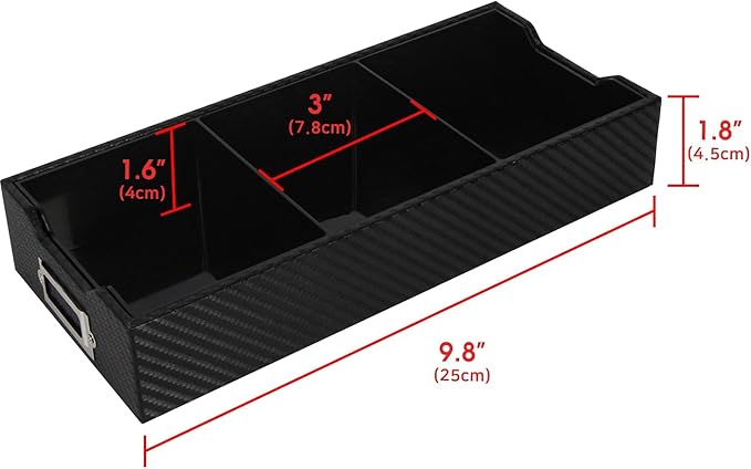 J JACKCUBE DESIGN JackCubeDesign Carbon Fiber Business Card Organizer Coupon Holder Name Card Organizer Name Card Holder With Removable Divider For Desk(4.29 x 1.76 x 9.75 inches)- :MK171