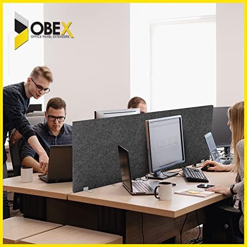 OBEX Free Standing Desk PET Privacy Screen, Table Top Home & Office Furniture Partitions and Dividers, Portable Workstation Freestanding Panels, 24" x 36" Sand