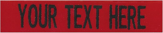 Custom Uniform Name Tapes Solid Colors. Red Fabric, 4 Inch Sew on