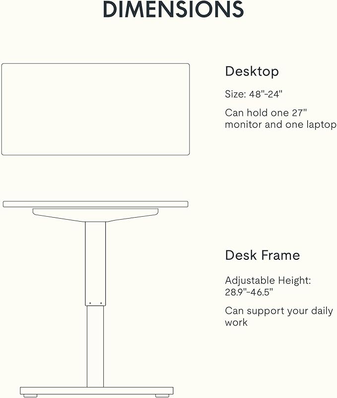FLEXISPOT EN1 One-Piece Standing Desk, 48"x24" Seamless Desktop Electric Height Adjustable Desk for Home Office, Multi-Monitor Setups & Easy Assembly, Maple