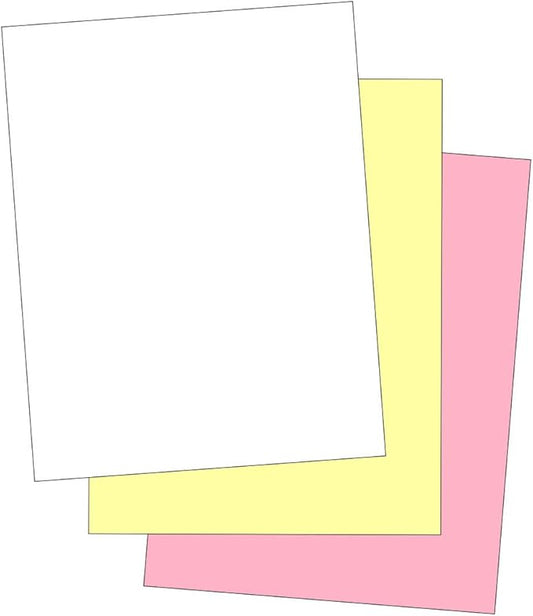 "Plain" Collated Color Paper (Not Carbonless) for Laser and Ink Jet Printers (Pack of 500 Sheets 3 Part)