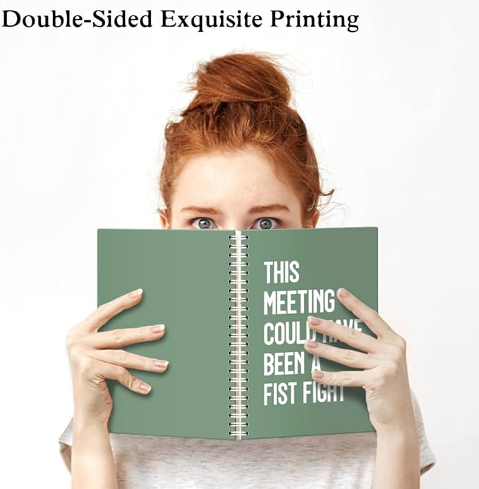 XQLZY This Meeting Could Have Been A Fist Fight Green Spiral Notebook, Funny Corporate Humor Notepad, Office Sarcastic Humor Gifts for Men Women Coworker BFF Friend, Coworker Christmas Gifts
