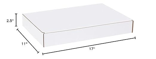 BOX USA Moving Boxes Large 17"L x 11"W x 2.5"H 25-Pack, Cardboard Box for Shipping, Moving, Mailing, Packing, Packaging and Storage