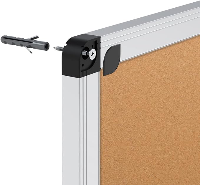 VIZ-PRO Cork Notice Board, 24 X 18 Inches, 3 Pack, Silver Aluminium Frame