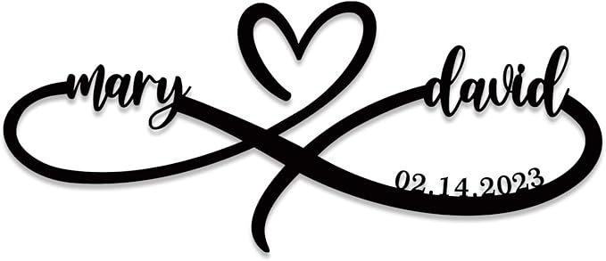 Personalized Valentine's Day Gift, Infinity Heart Wall Decor, Personalized Infinity Sign,Metal Infinity Sign with Names, Infinity Sign Wall Decor, Custom Infinity Heart Sign, Infinity Metal Wall Art