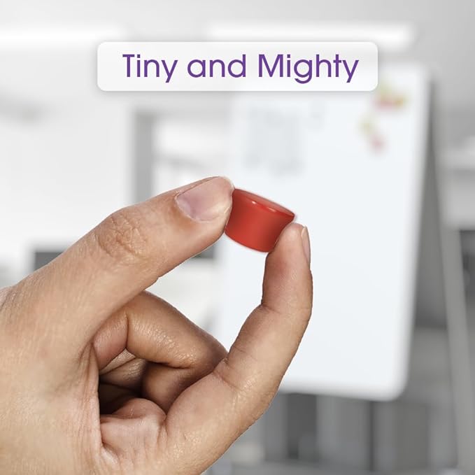 Strong Magnets for Whiteboard, Glassboard and Fridge (Pink, 8 Pack, Small). N54 Neodymium Rare Earth Heavy Duty Magnets for Home and Office Supplies.
