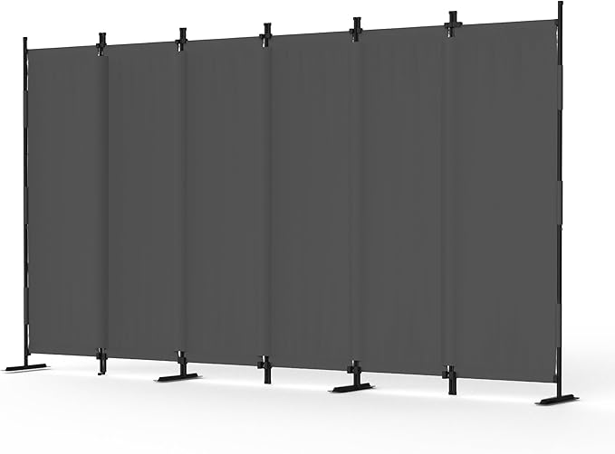 Kecreque 6 Panel Room Divider,6ft Folding Screen Portable Wall Partition Room Divider with 4 Metal Feet,Privacy Screen Indoor Doubles as a Cubicle Wall,Suitable for Bedroom Dressing Room Office