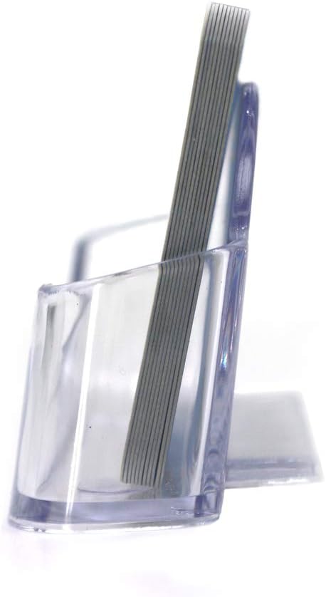 Qizpcer 16 Pack Clear Desktop Business Card Holder Display, Plastic Business Card Stand for Office