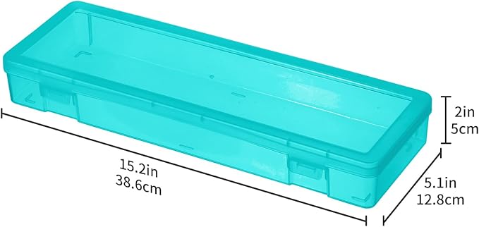 novelinks Stackable Plastic Clear Storage Box Containers with Latching Lid - Art Craft Supply Organizer Storage Containers for Pencil Box, Crayon, Beads, Jewelry (6 Pack Large -Color)