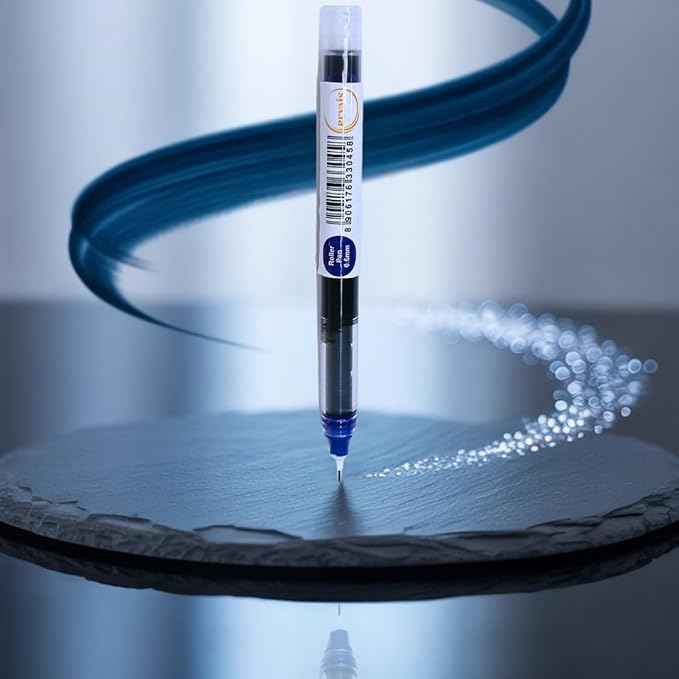 REVAIS Blue Gel Pens Pack of 6 | 0.6mm Smooth Writing Rollerball Pen | Premium German Ink | Ergonomic Grip | Quick-Dry | Ideal for Students & Office Use