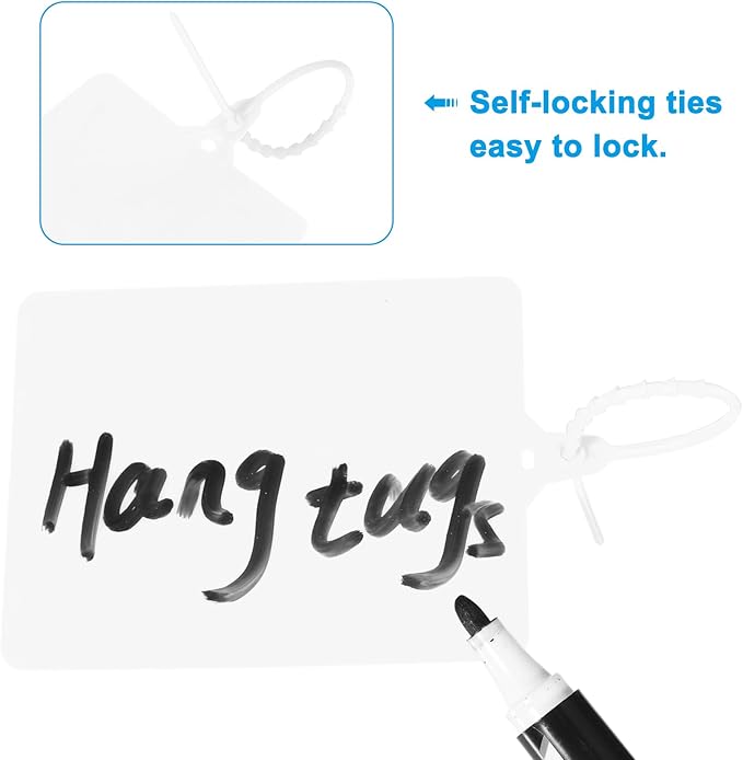 MECCANIXITY Plastic Seals Shipping Tags, for Basket Labels Cable Labels Tags Product Identification Tags, Logistics Marking, Outdoor Tagging, 3.1x3.9 Inch White 50Packs