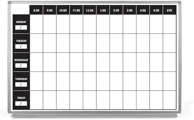 Work Week Dry-Erase Scheduling Whiteboard 60" x 40"