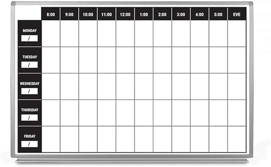 Work Week Dry-Erase Scheduling Whiteboard 36" x 24"