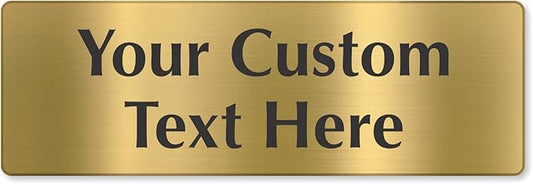 SmartSign Custom Brass Sign - 4" x 12", 40 mil REAL Bugle Brass Metal, Personalized Name Door Sign, Heavy-Duty Premium Engraved Door/Wall Mount Plaque for Business/Office, Gold and Black