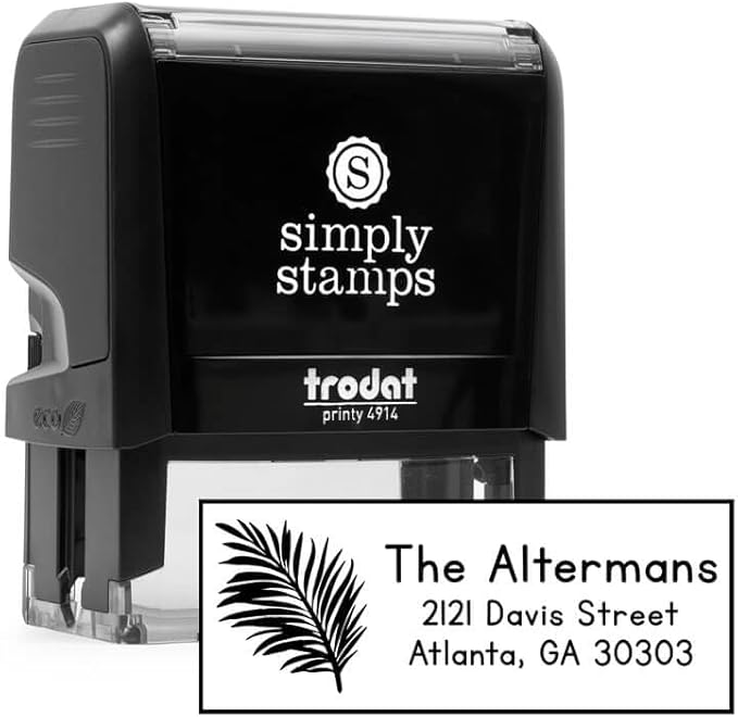 Custom Floral Address Stamp | Choose from 12 Designs | Multiple Ink Color Options | Envelope Return Address Stamp for Couple or Family (Design 10, Large)
