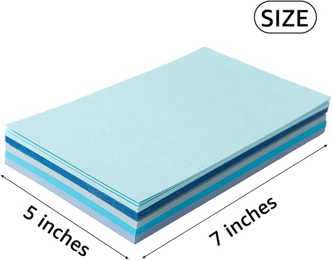 50 Sheets Colored Cardstock Paper 5 Colors, 250 GSM Heavy Card Stock for DIY Art Projects, Cards (Blue, 5x7)