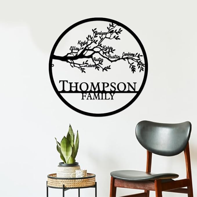 Custom Metal Signs | Personalized Monogram Name Sign | Outdoor Wall Art for Family Name | Custom Name Metal Sign, Last Name, Anniversary, Wedding Gifts for Women, Wife, Parents, couple (6'') (Design 14)