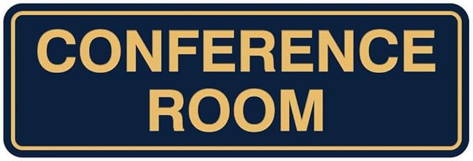 Standard Conference Room Sign - Blue/Gold - Medium 5 Pack