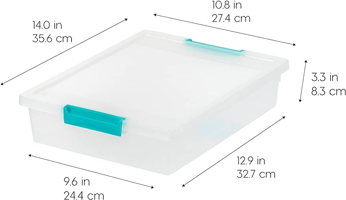 IRIS USA 6 Qt. Plastic Storage Bins Containers with Lids, 3 Pack, Small Sensory Bin, Craft Storage, Craft Organizers & Storage, Organizing Container for Home, Office & Art Supplies, Stackable, Clear