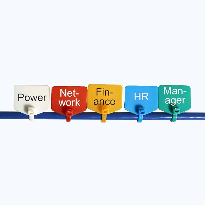6 in Marker Nylon Cable Ties, Plastic Water Proof Tags, Self-Locking Written-on Cable Marker, Security Seals Label for Cabling, Wire Marking Label, Shipping Hanging Tags - Blue/ 100pcs
