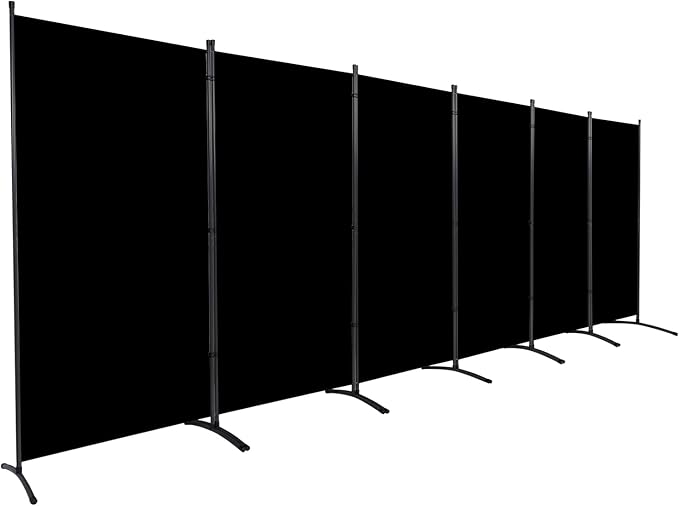 Room Divider 6FT Folding Privacy Screens, 6 Panel Partition Room Dividers w/Freestanding Design, Portable Wall Divider for Room Separtation, Fabric Screen Panel for Home Office Bedroom Dorm