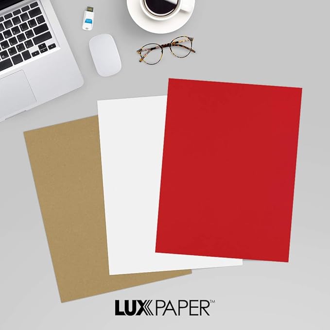 LUXPaper 8.5" x 11" Paper | Letter Size | Ruby Red | 80lb. Text | 1,000 Qty