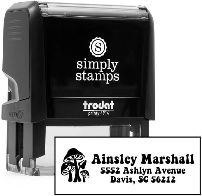 Custom Floral Address Stamp | Choose from 12 Designs | Multiple Ink Color Options | Envelope Return Address Stamp for Couple or Family (Design 12, Medium)