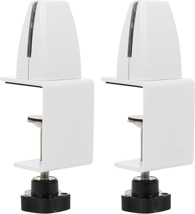 TEHAUX 2pcs Desk Partition Clip Hole Desktop Mount Clamp on Desk Accessories for Office Screen Partition Clip Thickened Base
