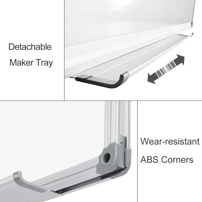 XIWODE 24x36 Inch Magnetic Dry Erase Whiteboard，Silver Aluminum Frame Wall-Mounted for Home School Office Conference Room