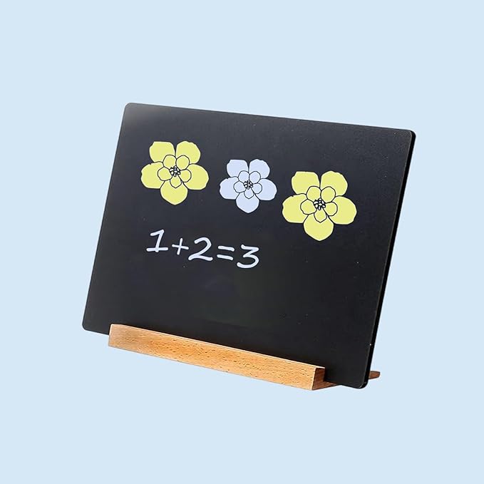 NEWNEWSHOW 2 Pack 8.7x12 Inch Tabletop Chalkboard with Wood Holder