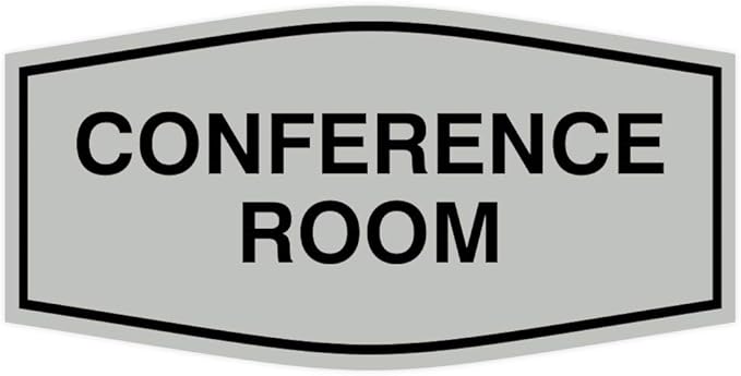 Fancy Conference Room Sign (Light Grey/Black) - Medium