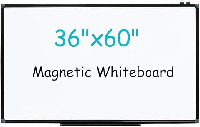 XIWODE Large 36x60 Inch Magnetic Dry Erase Whiteboard，Black Aluminum Frame Wall-Mounted for Home School Office Conference Room