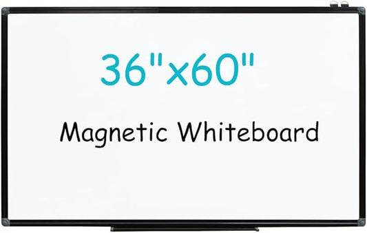 XIWODE Large 36x60 Inch Magnetic Dry Erase Whiteboard，Black Aluminum Frame Wall-Mounted for Home School Office Conference Room