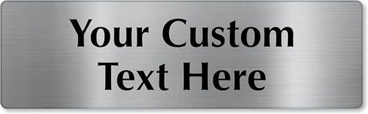 SmartSign Custom Steel Sign - 3" x 10", 40 mil Stainless Steel Metal, Personalized Engraved Sign for Business, Office, Door, Wall, Heavy-Duty Premium Engraved Steel Plaque, Silver and Black