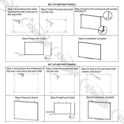 XIWODE 24x36 Inch Magnetic Dry Erase Whiteboard，Silver Aluminum Frame Wall-Mounted for Home School Office Conference Room