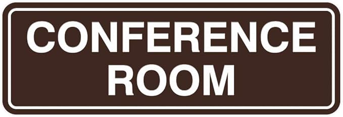 Standard Conference Room Sign - Dark Brown - Small 5 Pack