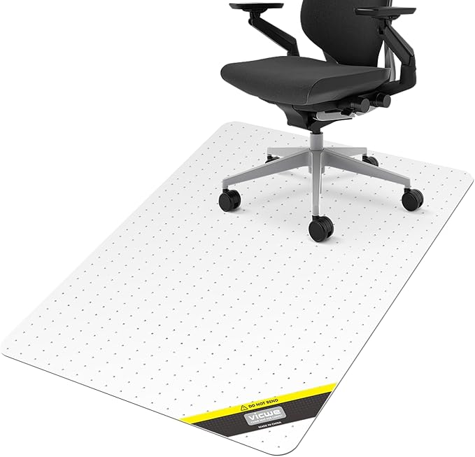 Vicwe Office Chair Mat for Carpet, 36''x 48'' Heavy Duty Chair Mat for Carpeted Floors, Easy Rolling Hard Mat for Office Chair on Carpets, Anti-Slip Carpet Protector Mat Clear,Ship Flat