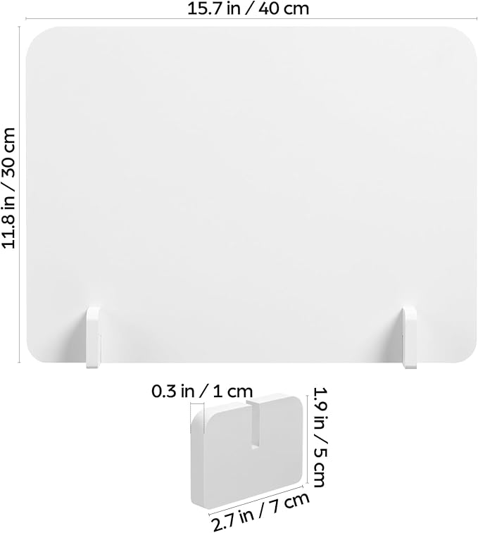 STOBOK Anti-Droplet Partition Board 15.7X11.8 Inch Desktop Spray Proof Guard for Dining Table Office Desk Divider Panel with Rounded Edges for