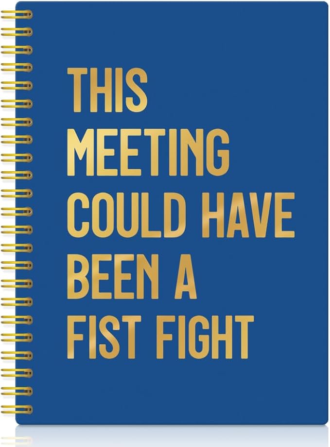 XQLZY This Meeting Could Have Been A Fist Fight Navy Blue Spiral Notebook, Funny Corporate Humor Notepad, Office Sarcastic Humor Gifts for Men Women Coworker BFF Friend, Coworker Christmas Gifts