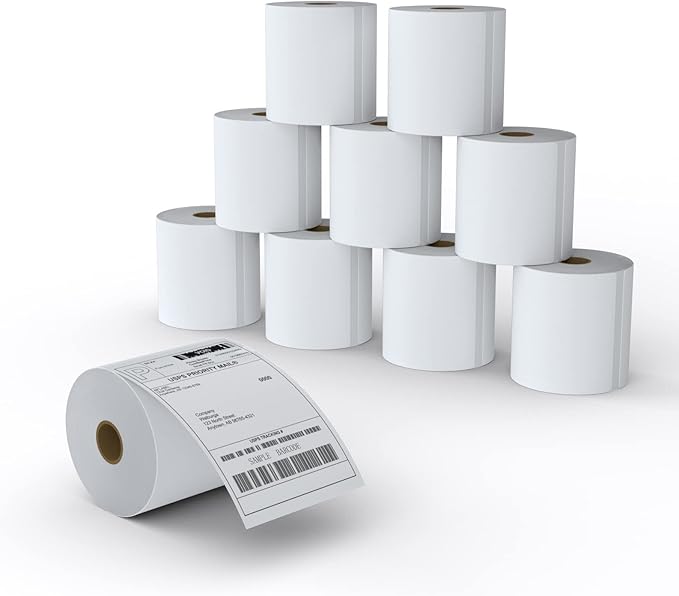 MFLABEL 4x6 Direct Thermal Shipping Labels - 10 Rolls of 450 Labels/Roll, Compatible with Zebra 2844/ZP450/ZP500/ZP505, USPS/FedEx/UPS/Amazon Shipping, Smudge-Resistant & Permanent Adhesive