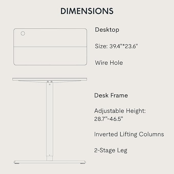 FitStand Adjustable Stand Up Desk Standing Desk, 40x24 Inches Home Office Desks with Memory Preset Computer Workstation, Splice Black Top + Black Frame