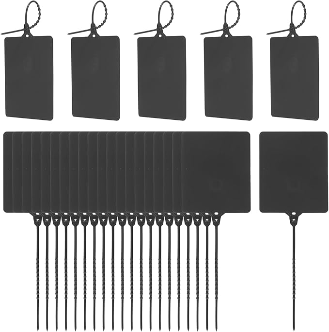 MECCANIXITY Plastic Seals Shipping Tags, for Basket Labels Cable Labels Tags Product Identification Tags, Logistics Marking, Outdoor Tagging, 3.1x3.9 Inch Black 100Packs