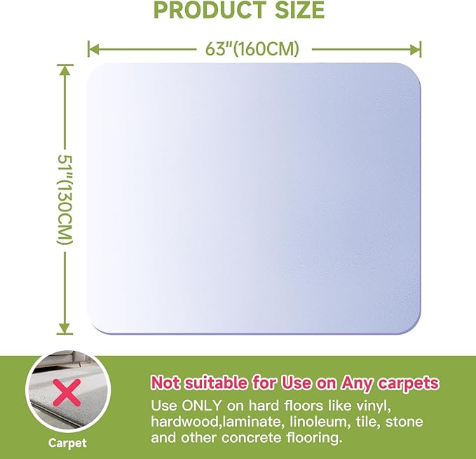 SOONAN Office Chair Mat for Hardwood Floor, 63" x 51" x 0.08" Clear Office Floor Mat, 0.08" Thickness Heavy Duty Computer&Desk Chair Mat,Floor Protector Chair Mats